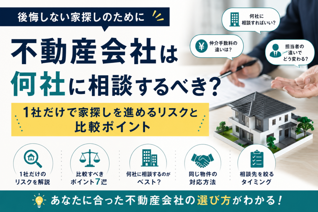 不動産会社は何社に相談するべき？1社だけで家探しを進めるリスクと比較ポイント