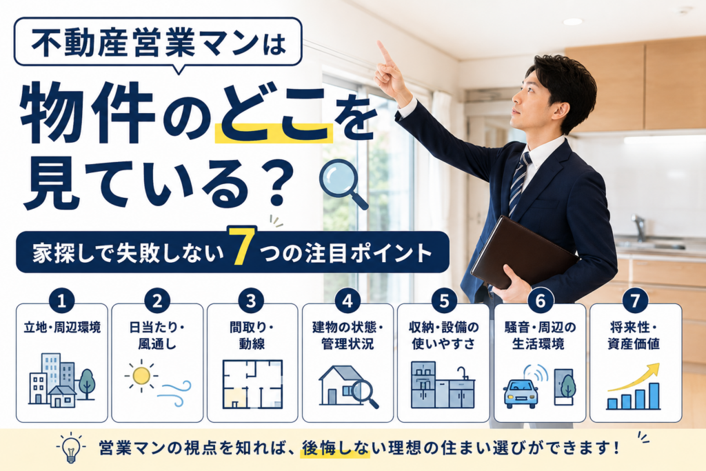 不動産営業マンは物件のどこを見ている？家探しで失敗しない７つの注目ポイント