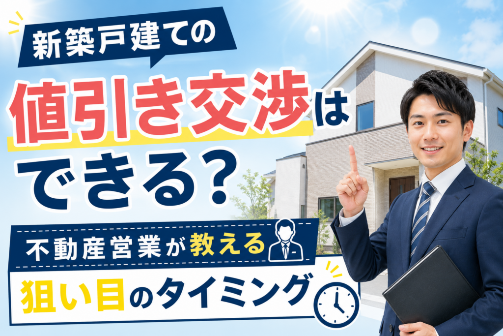 新築戸建ての値引き交渉はできる？
不動産営業が教える狙い目のタイミング