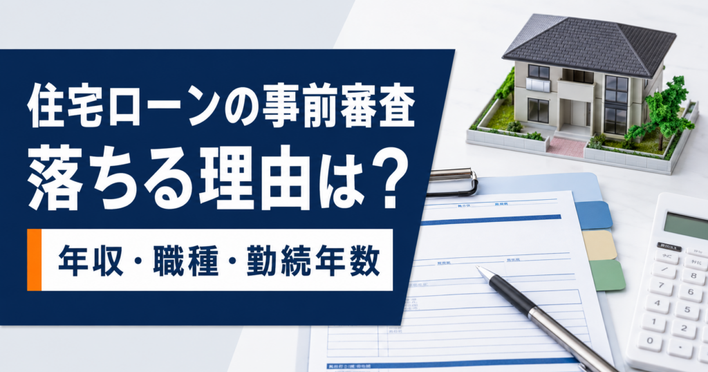 住宅ローンの事前審査に落ちる理由は？
年収・職種・勤続年数など12の審査ポイント
